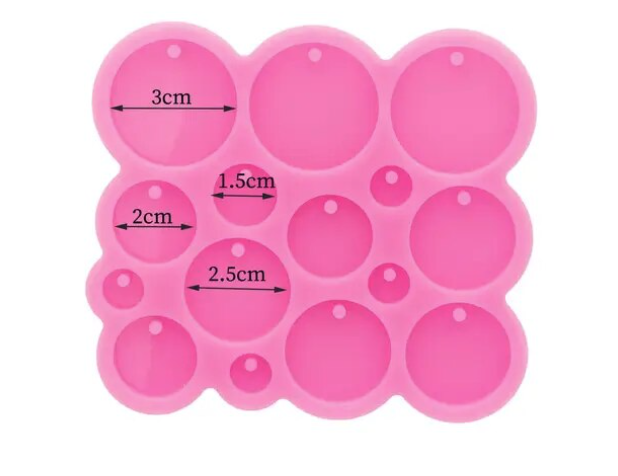 1pc Round Multi-size earring mold, dangle drop mold, shiny Silicone mold, DIY Jewelry Making, epoxy Resin mold, Jewellery supplies australia