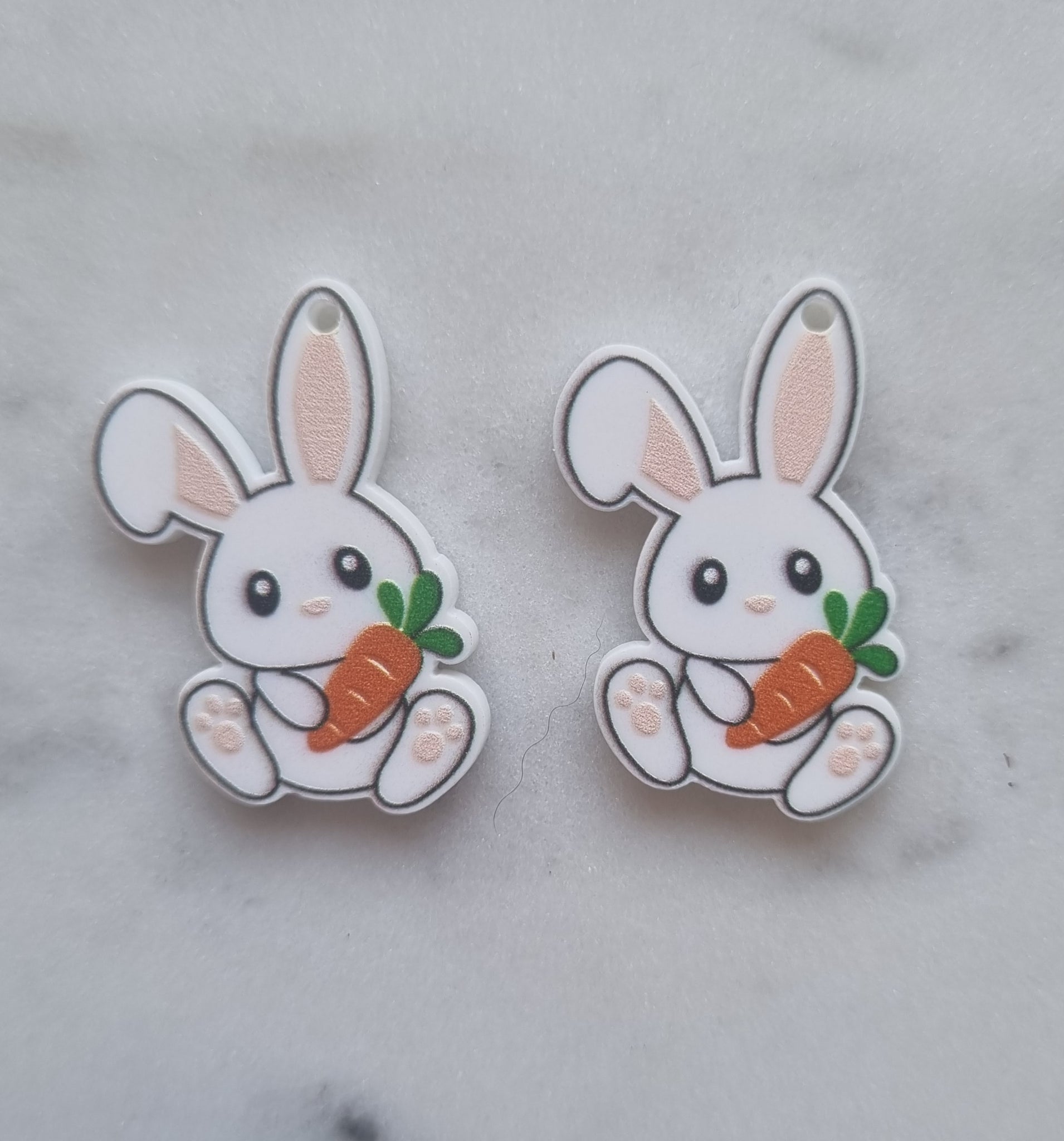 10pcs (5prs) Laser cut, UV Printed Easter Bunny