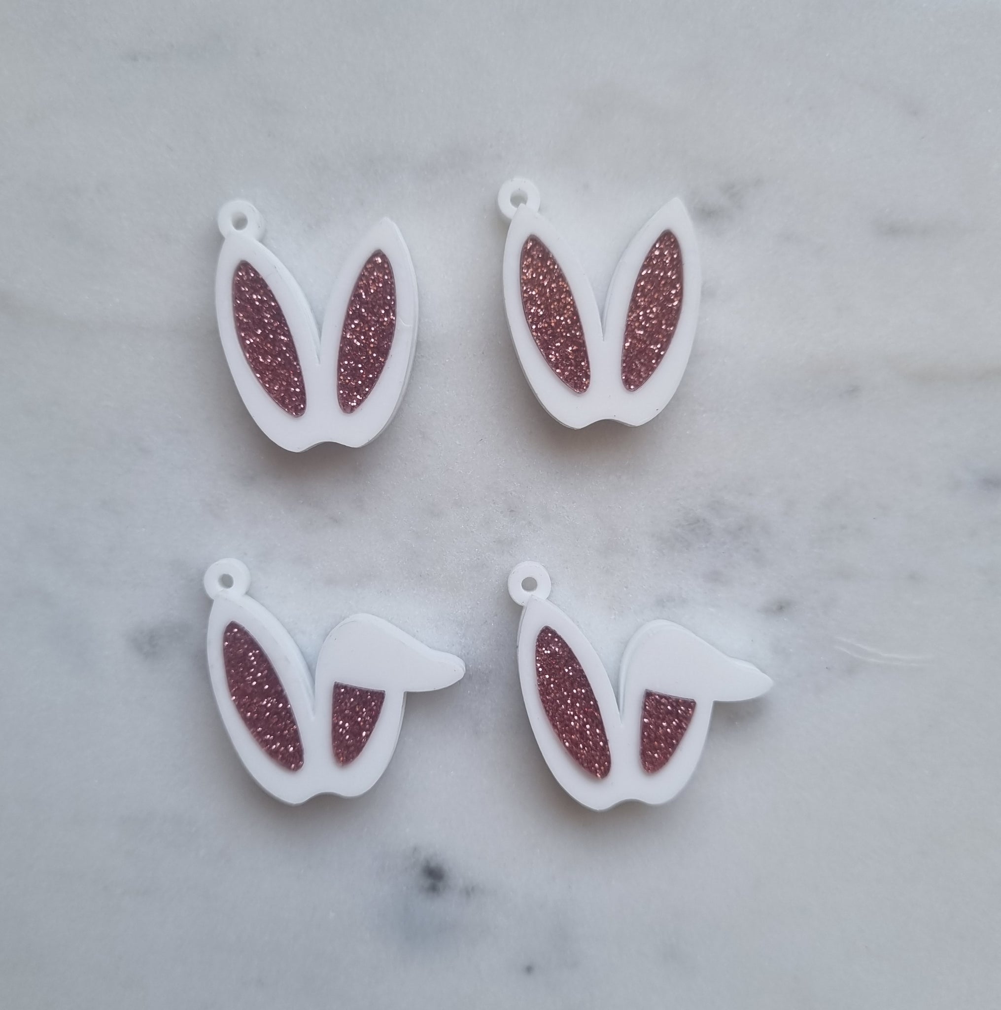 2pcs (1pr) Handmade Double layered Acrylic Easter Bunny Ears with Hole