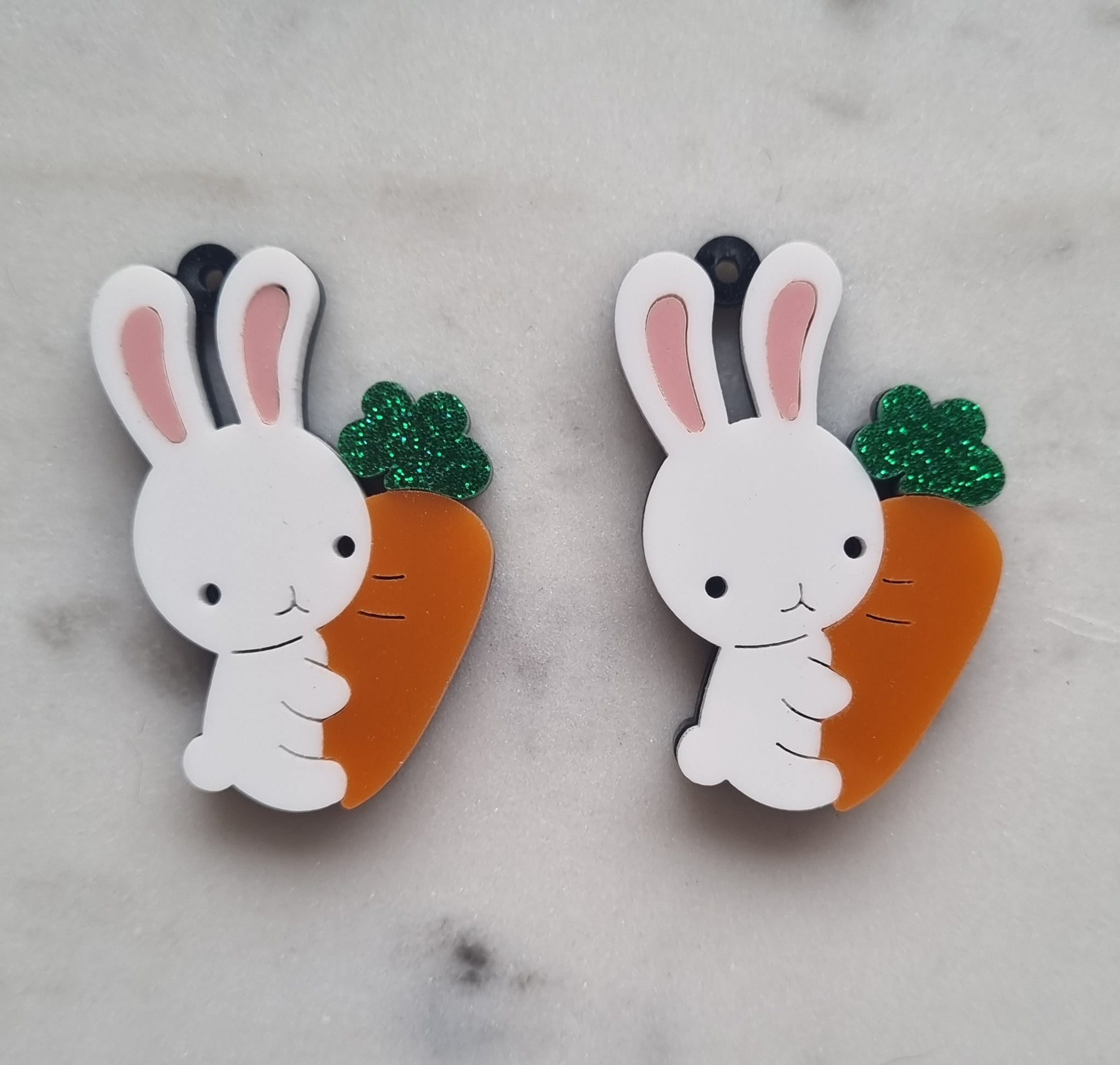 2-10pcs Handmade Double Layered Easter Bunny + Carrot