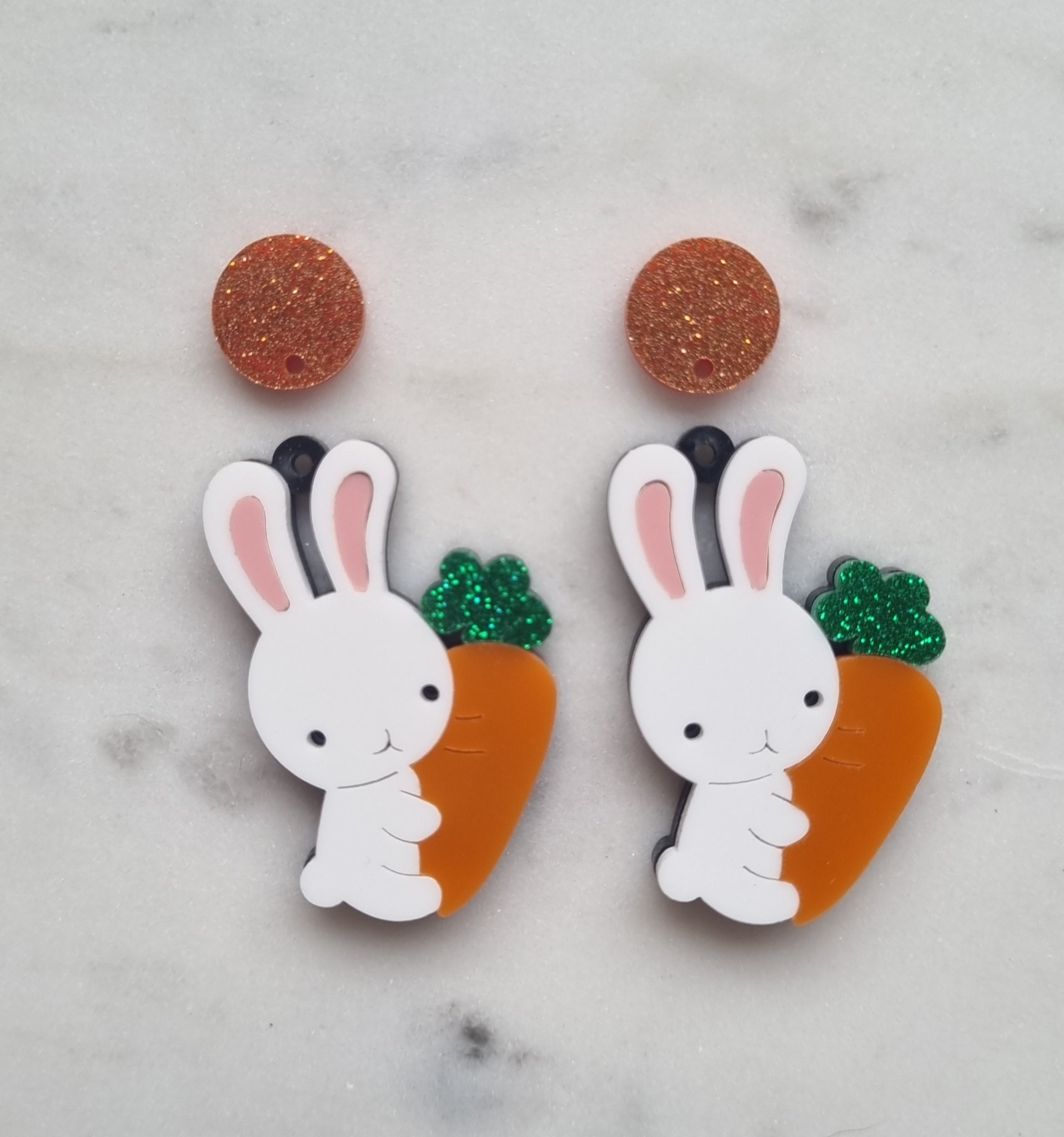 2-10pcs Handmade Double Layered Easter Bunny + Carrot