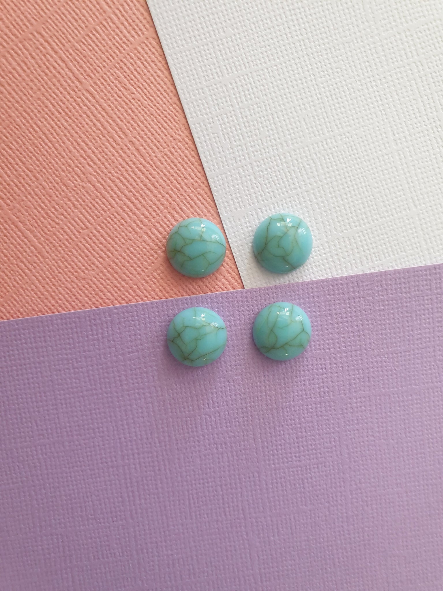 10pcs 12mm Green Color Turquoise Flat Back Resin Cabochons Cameo Jewellery supplies, findings, wholesale australia, DIY earrings, bracelet
