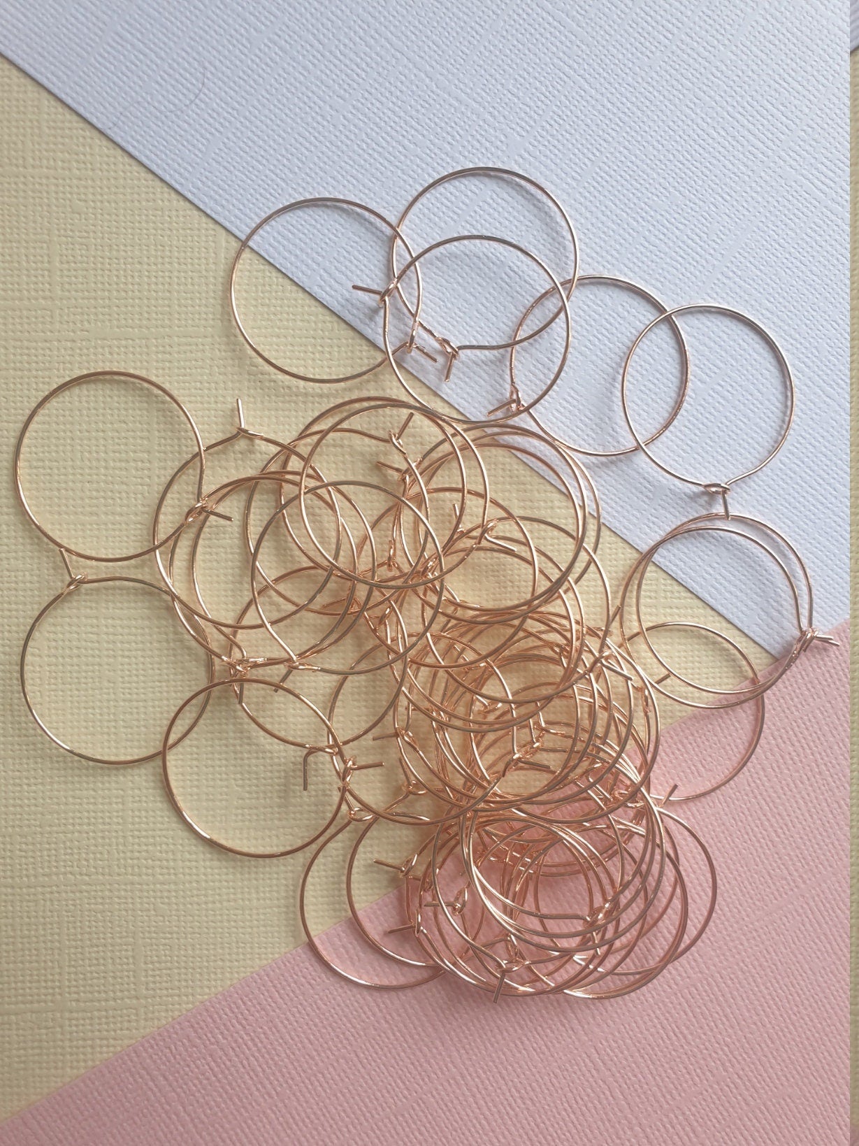 50pcs 20/25mm silver/rose/gold/black/bronze Hoops Earrings Big Circle Ear Wire Hoops Earrings Wires For DIY Jewellery Making Supplies