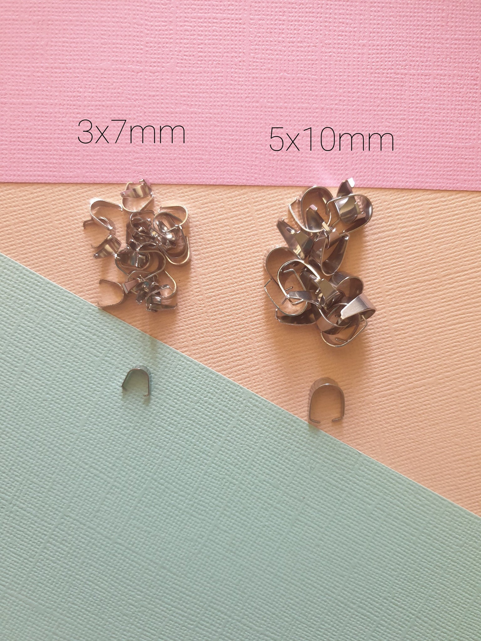 10/100pcs Stainless Steel Pendant Clips, Pinch Bail Clasps, Buckle Charm, Necklace Hook Connector, DIY Jewellery Making, Jewellery Findings