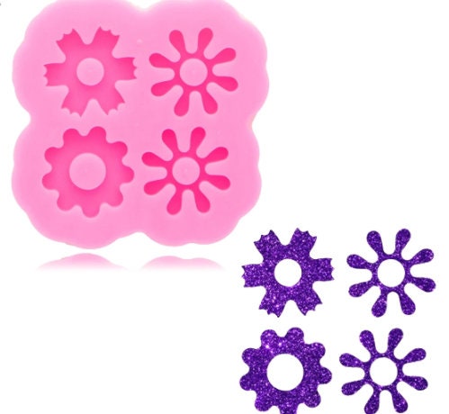 1pc flower earring mould, dangle drop mold, shiny Silicone mold, DIY Jewelry Making, epoxy Resin mould, Jewellery supplies australia