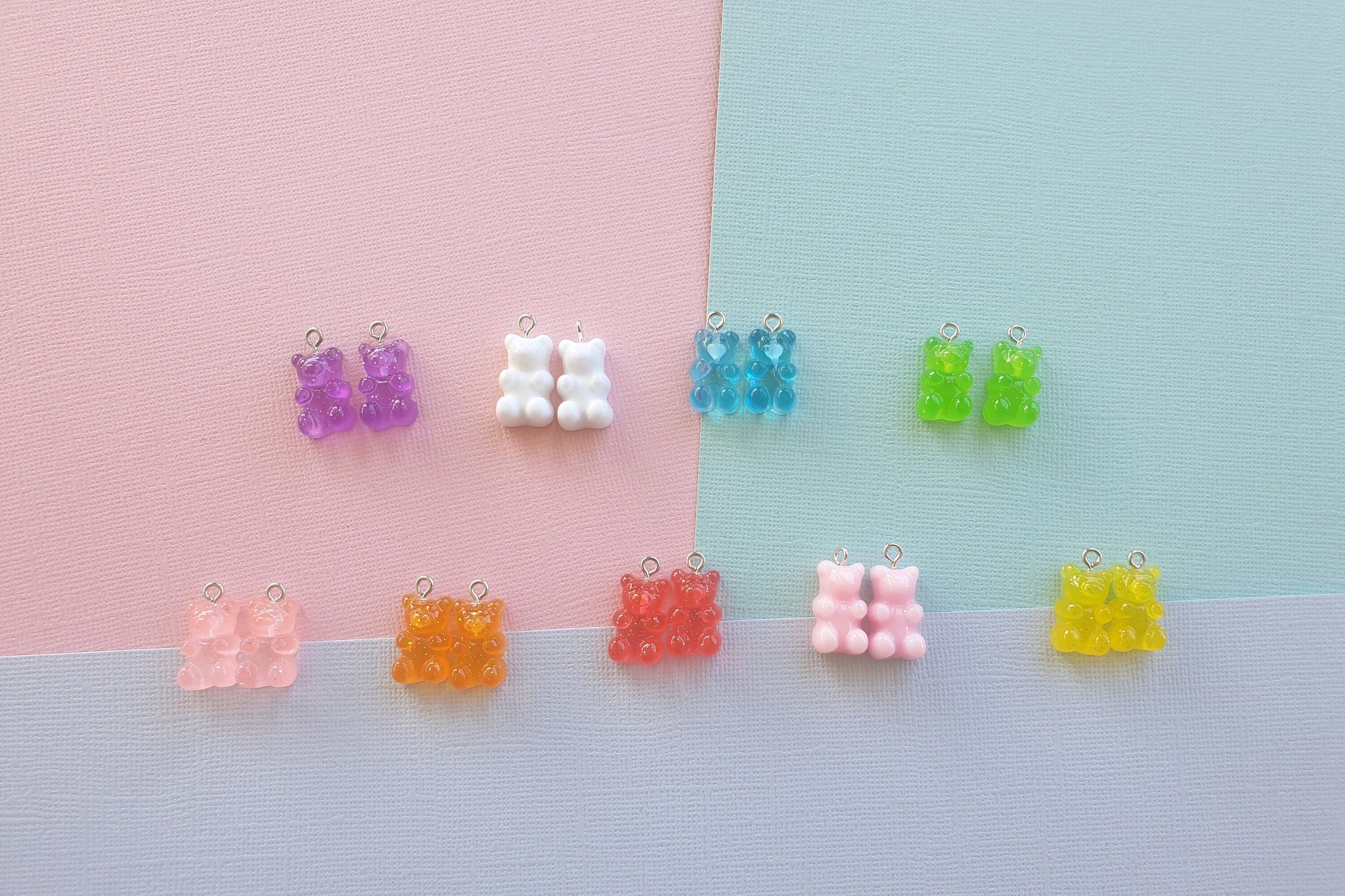 18pcs (9prs) Resin Gummy Bear with hook, Pendants DIY, Craft Supplies, Key Chain Making, Arts Jewellery Accessories and supplies australia