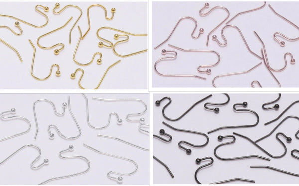 100pcs Iron Earring wire, Hypoallergenic Earring Hook, Earring Clasps, –  Mallory's Findings
