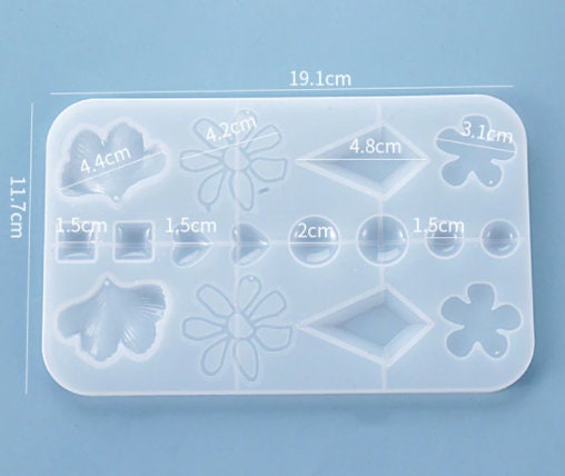 1pc Resin Silicone Mold, flower Silicone Mold, drop Earring mould, Resin Jewellery Making, Jewellery making supplies, resin craft supplies