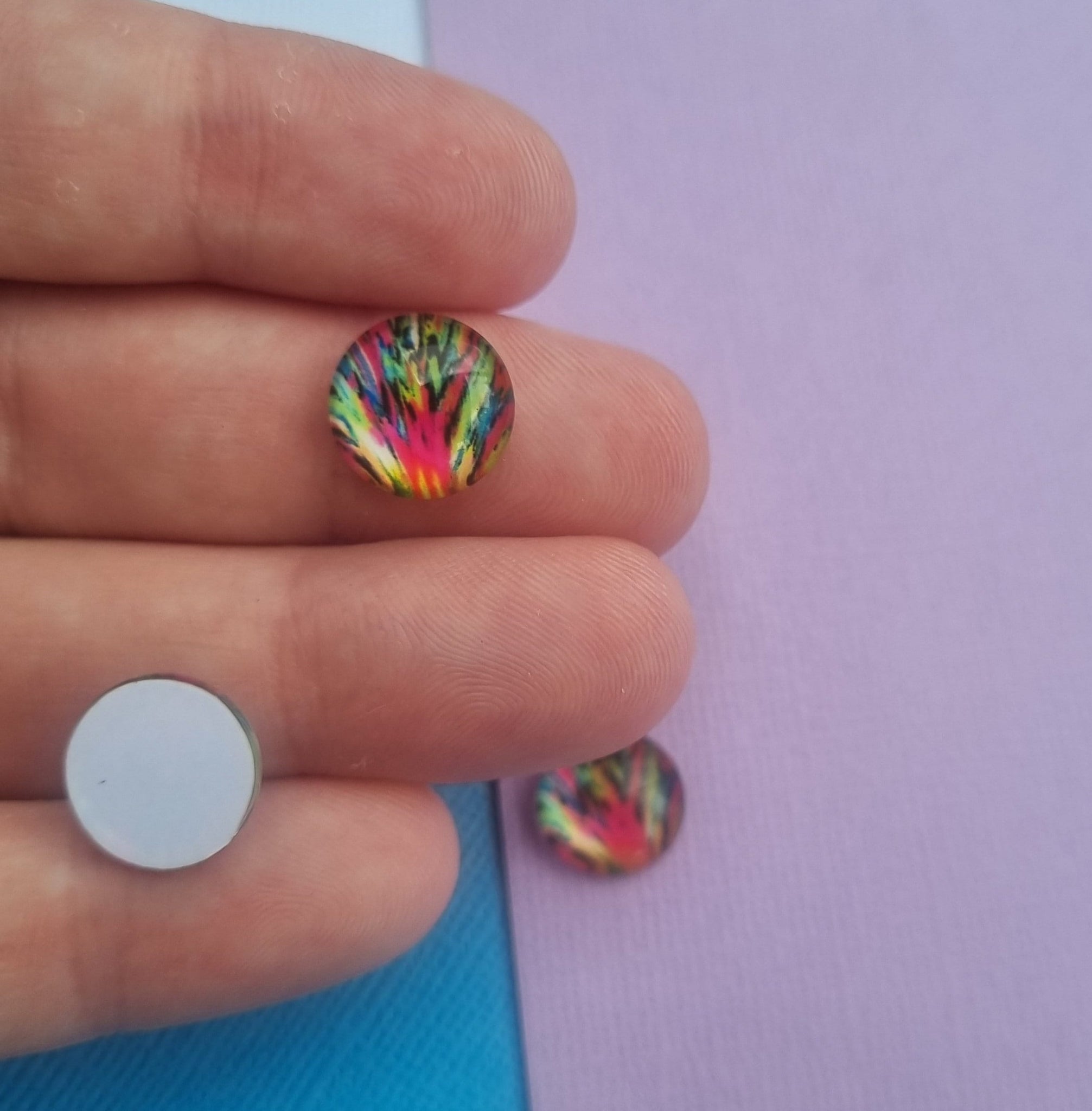 10pcs(5prs) 12mm abstract pattern cabochon, Glass Cabochons, Cabochons for jewellery, jewellery making, earring supplies, diy jewellery