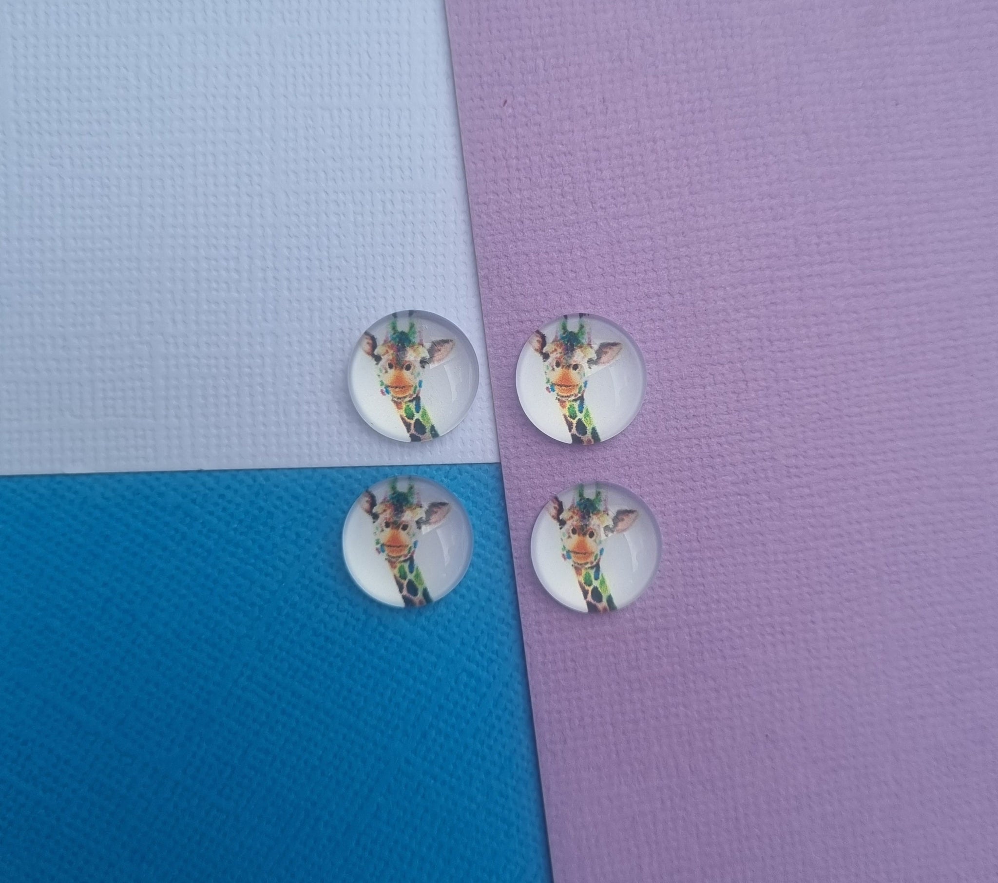 10pcs(5prs) 12mm giraffe cabochon, Glass Cabochons, Cabochons for jewellery, jewellery making Supplies, earring supplies, diy jewellery