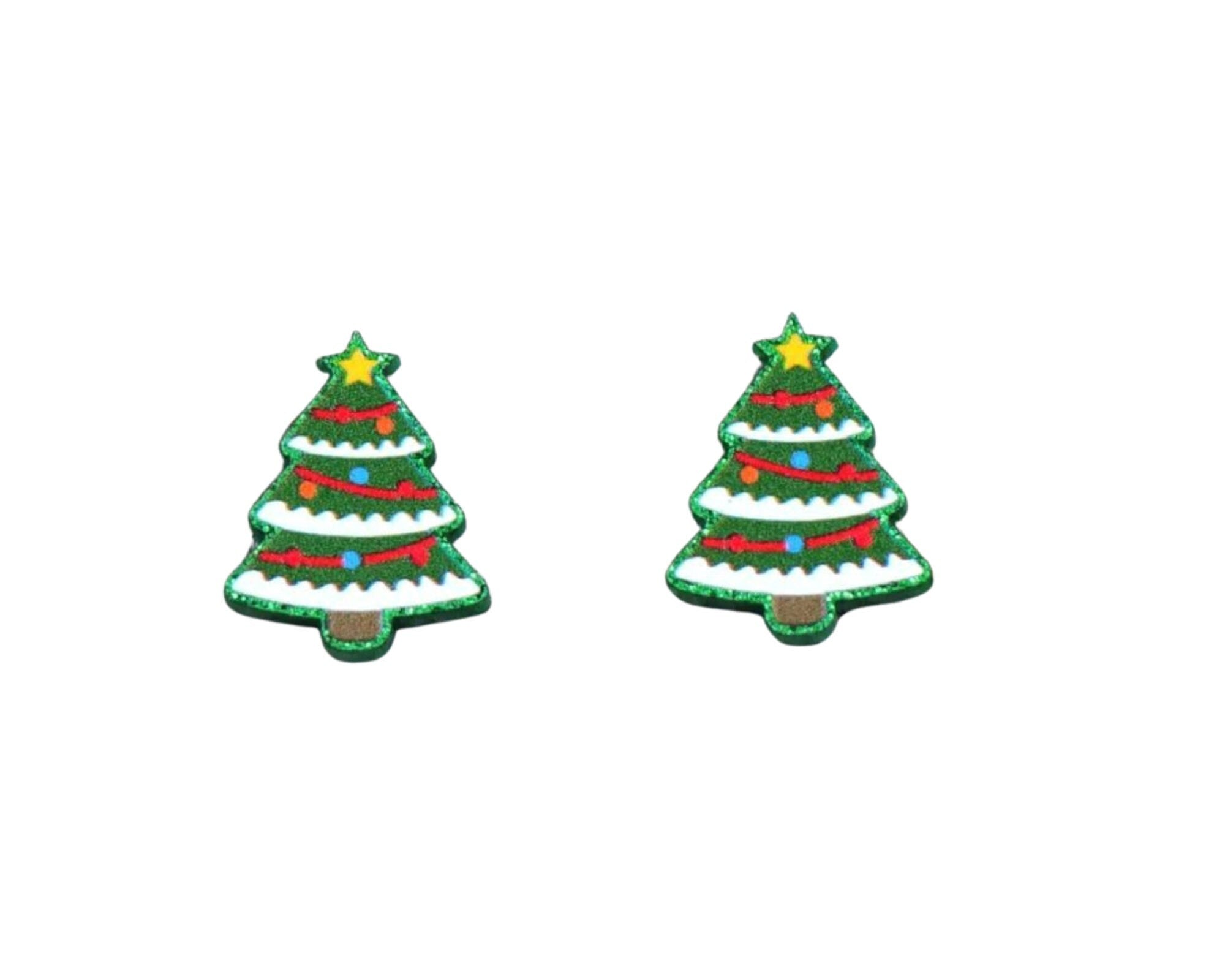 4/10pc (2-5prs) 19/40mm Christmas tree For Earrings, Christmas,  Laser cut acrylic, xmas Earrings (No Stud), Diy earring flatback, cabochon