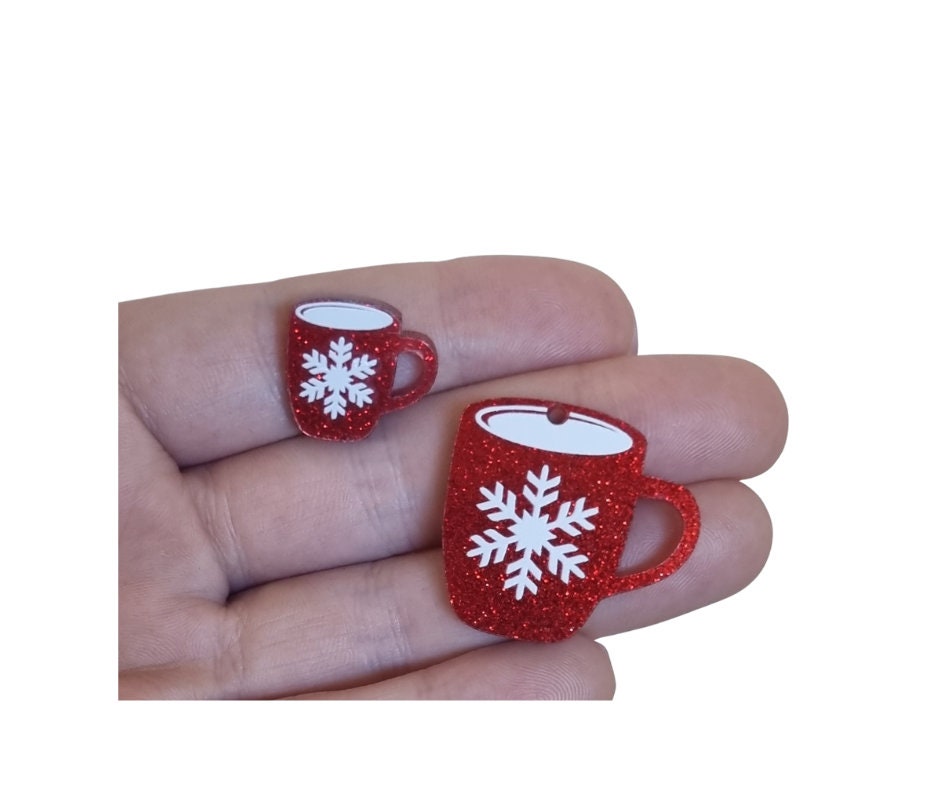 10pc (5prs) 18-35mm Christmas acrylic For Earrings, Christmas gloves, Christmas mug,  Laser cut acrylic,  Diy earring flatback, cabochon