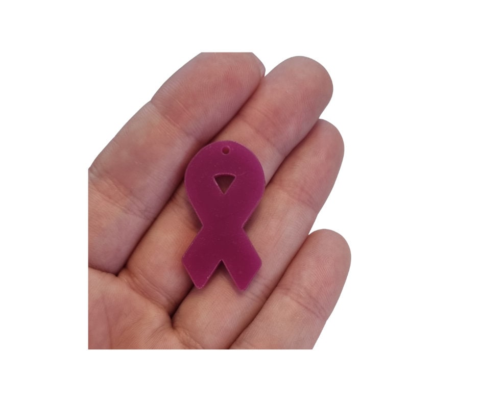 10pcs (5prs) 19x35mm Pink Ribbon, Drop Earrings, Cancer Earrings, Laser cut acrylic, Cancer Acrylic Earrings, DIY earring, Cancer cabochon