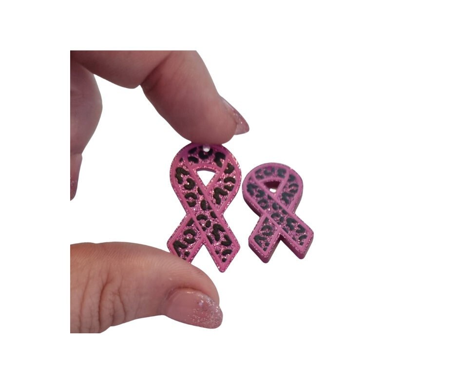 10pcs (5prs) 19x35mm Pink Ribbon, Drop Earrings, Cancer Earrings, Laser cut acrylic, Cancer Acrylic Earrings, DIY earring, Cancer cabochon