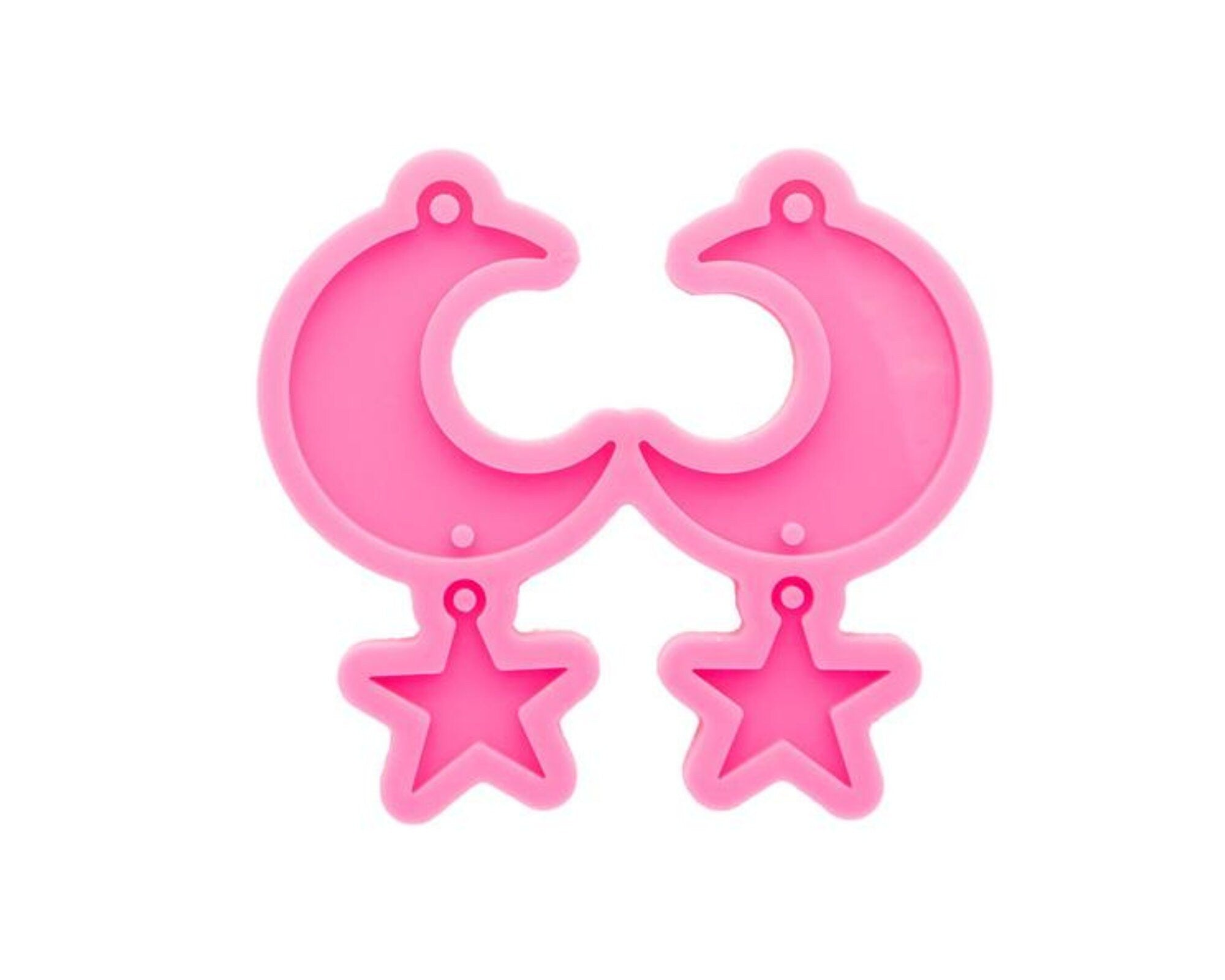 1pc Moon and Star earring mould, dangle drop mold, shiny Silicone mold, DIY Jewelry Making, epoxy Resin mould, Jewellery supplies australia