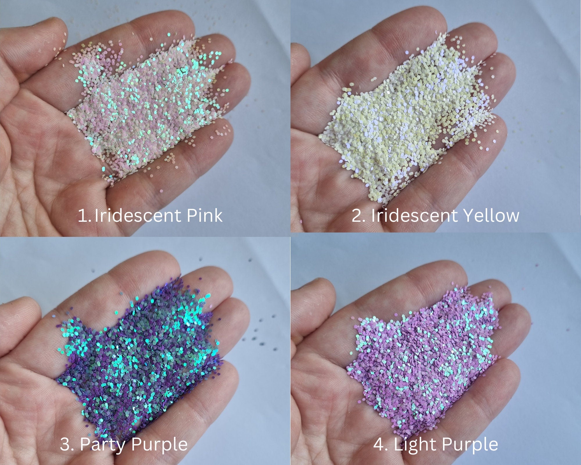 10g Holographic Small 1mm Nail Glitter, Holographic Sequins, Iridescent Mixed Hexagon, Sparkly Body Glitter, Manicure Glitter, Laser glitter