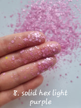50g Solid Colours Hexagon Glitter sequin Mixed shape