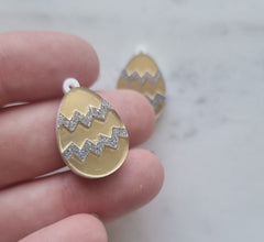 2pcs (1pr) Handmade Double layered Acrylic Cracked Easter Eggs