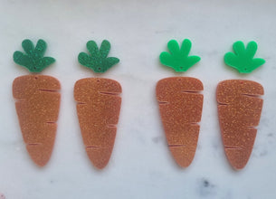 10pcs (5pr) Laser Cut Acrylic Carrot/Leaf Easter Collection