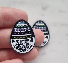 10pcs (5pr) UV Printed Happy Easter Eggs with hole