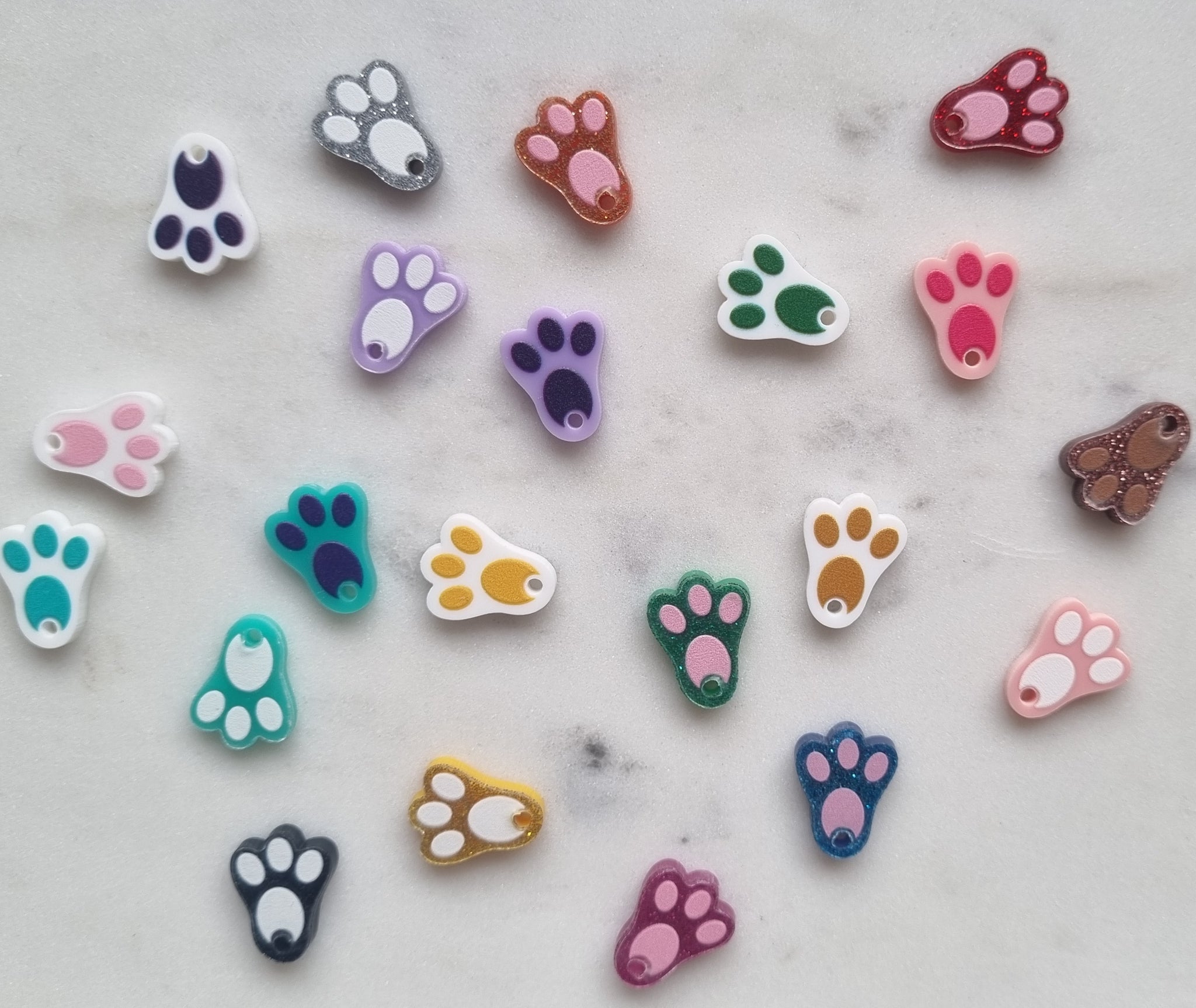 10pcs (5pr) UV Printed Laser Cut Bunny Feet With Hole