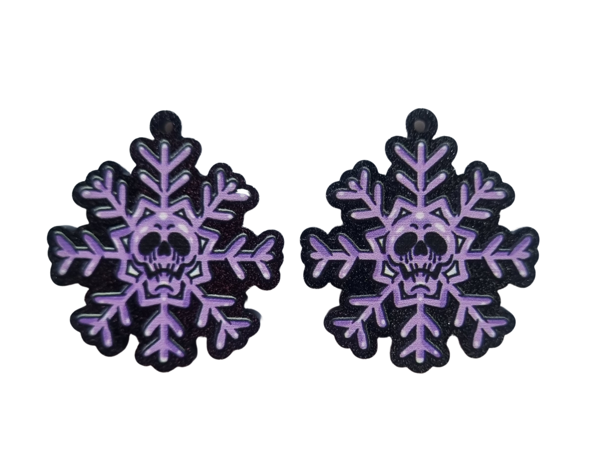 4pcs (2pr) Skull snowflake laser cut uv printed acrylic