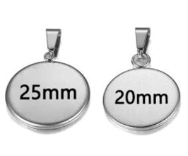 10pcs Stainless Steel Blanks Pendant Base Settings Cabochon Round 12/14/16/18/20/25mm Bezel Trays Jewellery Making Supplies