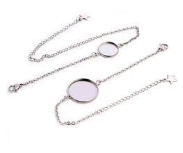 1pc - 5 designs 12mm or 14mm Stainless Steel 316 High Quality Bracelet Base Bracelet Findings Tray Setting Cameo cabochon blank setting