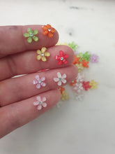 50pcs Mixed colour 10mm Glitter Rhinestone Resin Five-Petal Little Flowers Resin Flatback Cabochon DIY Jewellery/Phone Decoration