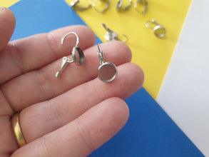 10pcs (5prs) 8/10/12/14mm Stainless Steel French Lever Back Earrings Blank/Base,Fit 8/10/12 Glass Cabochons, jewellery findings australia