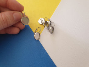 10pcs (5prs) 8/10/12/14mm Stainless Steel French Lever Back Earrings Blank/Base,Fit 8/10/12 Glass Cabochons, jewellery findings australia