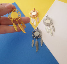 5pcs 14mm Inner Size High Quality Rhodium Rose Gold black silver Dreamcatcher Feather Wings Cabochon Base Cameo Charms Pendant australia