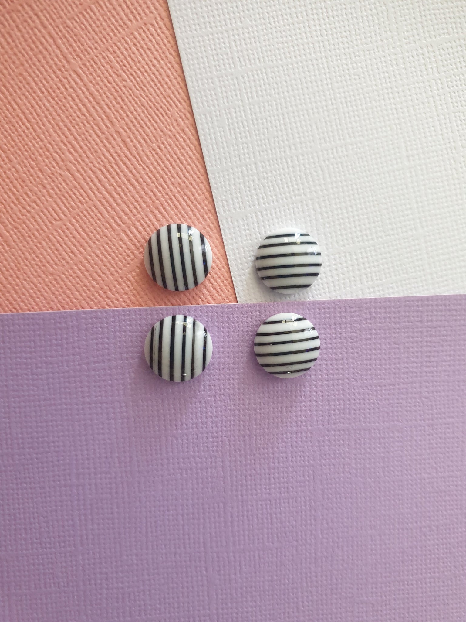 10pcs 12mm White Black Colors stripe Style Flat back Resin Cabochon Jewellery supplies, findings, wholesale australia DIY necklace, bracelet