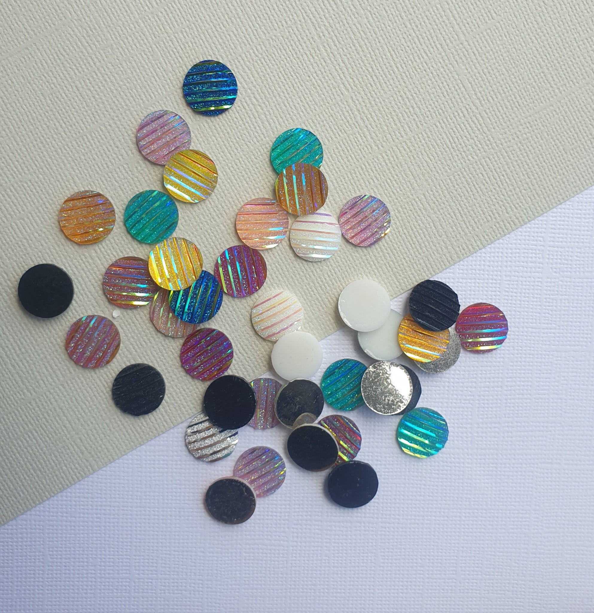 20pcs (10prs) 12mm Mix Colors flat back cabochon, Stripe Pattern Flat back, Resin Cabochon, For Bracelet Earrings, findings Australia