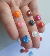 20pcs (10prs) 10mm Mix Colors cabochon,  Built-in Shell Flat back, Resin Cabochons, diy earring supplies, jewellery findings australia