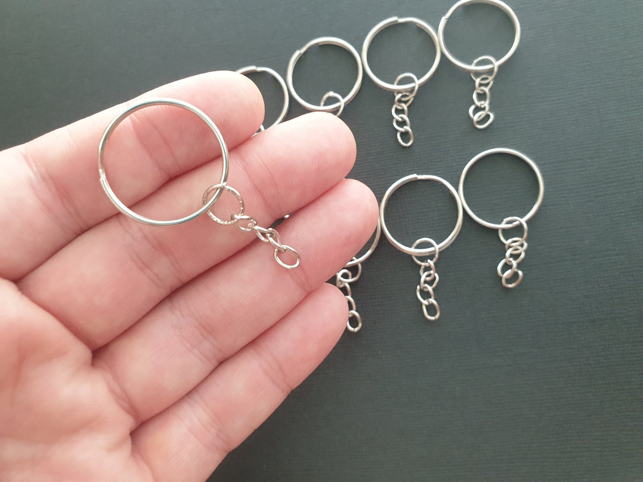 10pcs Silver Plated Metal, Blank Keyring, Keychain Split Ring, Keyfob, DIY Key Chains, Keyring Accessories, Keychain Key ring, DIY Keyring