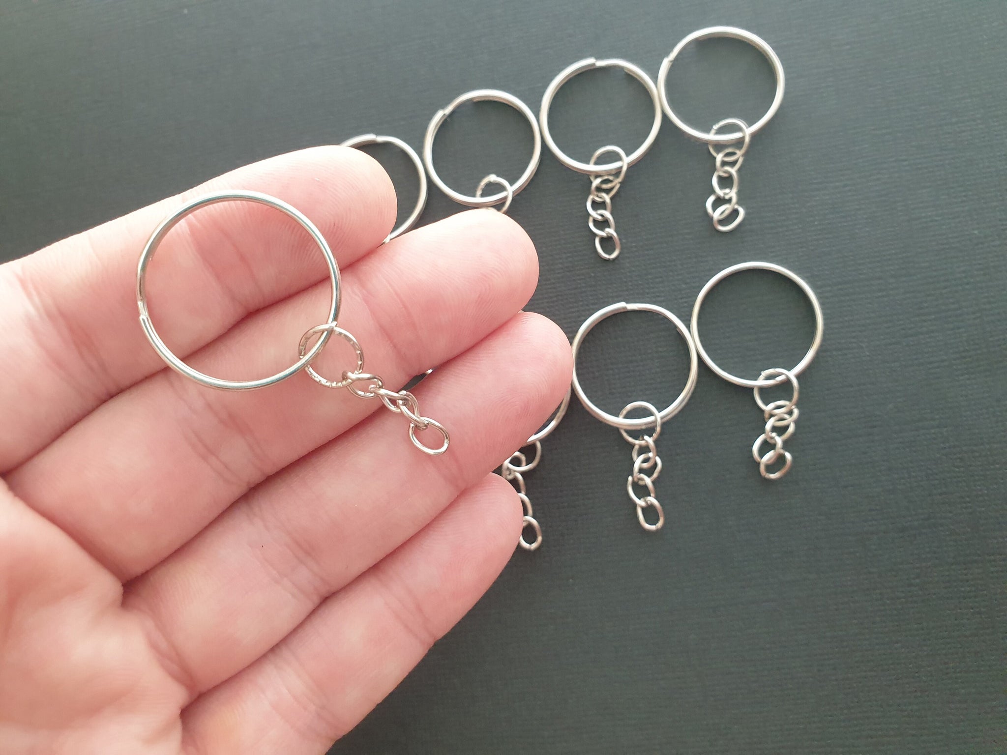 10pcs Silver Plated Metal, Blank Keyring, Keychain Split Ring, Keyfob, DIY Key Chains, Keyring Accessories, Keychain Key ring, DIY Keyring