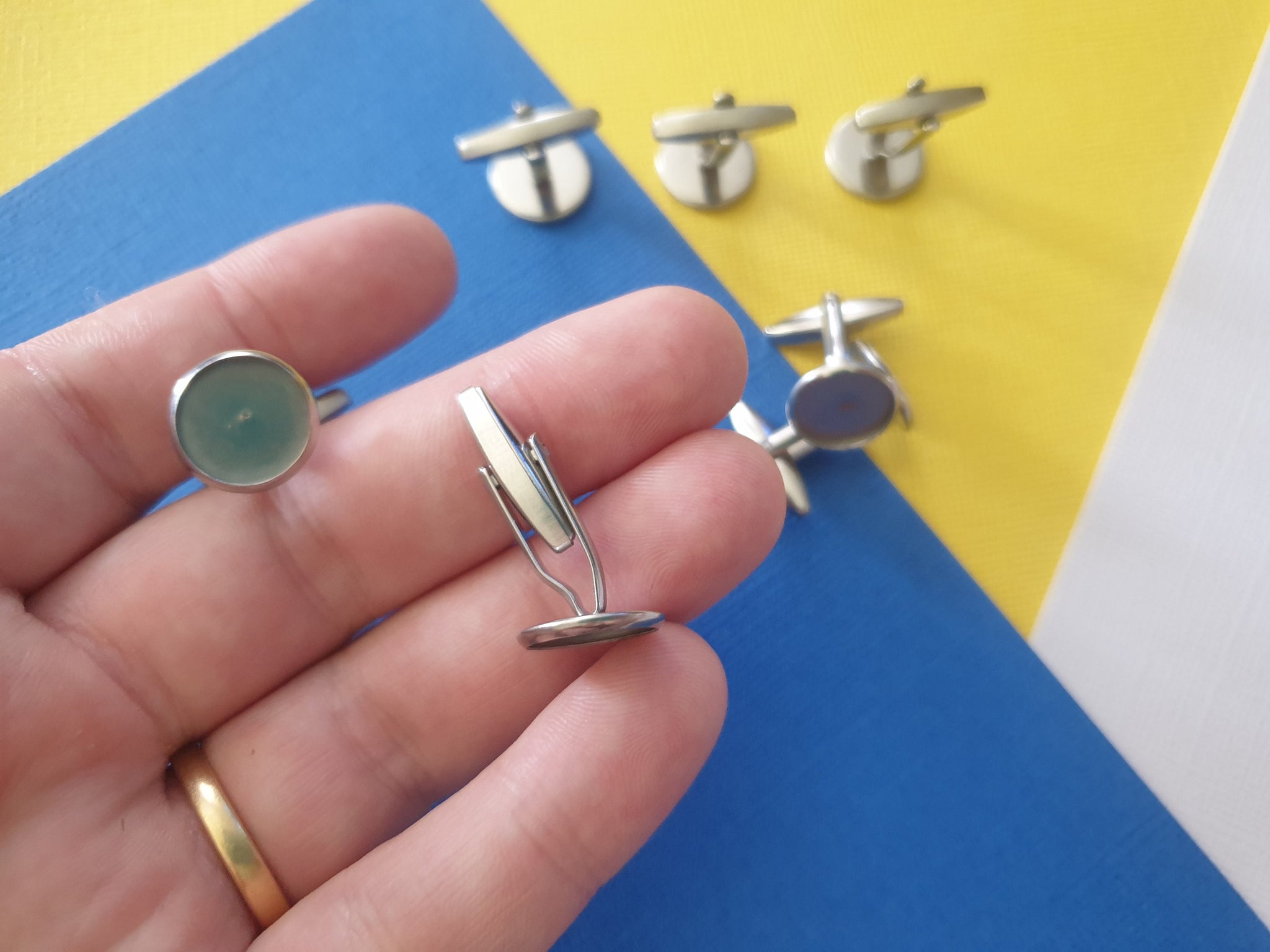 10pcs 10/12/14mm Stainless Steel Cufflink Base, Cuff Link Setting, Cabochon Base, jewellery findings, jewellery supplies, australia