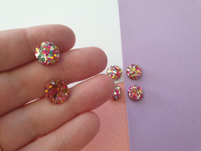 10pcs 12mm Rose red and Pink and Orange Mix color Flat Back Resin Cabochons Cameo,  Jewellery supplies, findings, wholesale australia, DIY