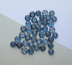 20pcs (10prs) 12mm photo glass cabochon, Mixed pattern Cabochons, blue and white pattern, For Bracelet earrings necklace Bases, Australia