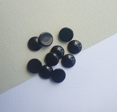 10pcs (5prs) 12mm Black Color cabochon, black Flat Back, Resin Cabochons, Cameo settings, jewellery findings, jewellery supplies, Australia