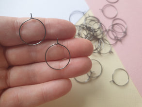 50pcs 20/25mm silver/rose/gold/black/bronze Hoops Earrings Big Circle Ear Wire Hoops Earrings Wires For DIY Jewellery Making Supplies