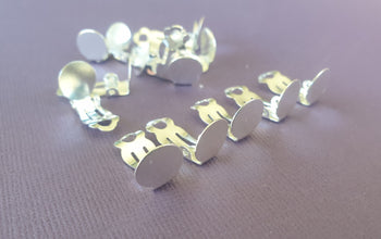 10/50pcs Clip on earring Base, Earring Settings, Clip on post, Glass Cabochons, Earring Findings, Jewellery Making Supplies, Australia