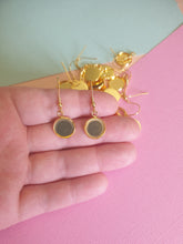 10pcs (5prs) 8/10/12/14mm Yellow gold, Rose Gold, Gun Black, Electroplated Stainless Steel, Earring Hooks, Cabochon Blank Bezel Base