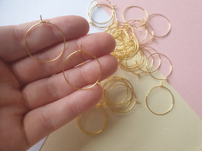 10pcs 20/25/30mm silver/rose/gold/black/bronze Hoops Earrings Big Circle Ear Wire Hoops Earrings Wires For DIY Jewellery Making Supplies