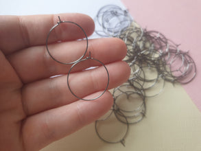 10pcs 20/25/30mm silver/rose/gold/black/bronze Hoops Earrings Big Circle Ear Wire Hoops Earrings Wires For DIY Jewellery Making Supplies