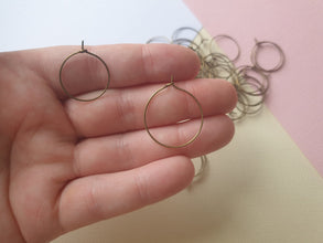 50pcs 20/25mm silver/rose/gold/black/bronze Hoops Earrings Big Circle Ear Wire Hoops Earrings Wires For DIY Jewellery Making Supplies