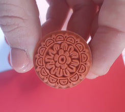 6pcs 3cm Round Emboss Stamp, Mandala stamp, Lace Texture for craft, Sculpture stamp for pottery, Polymer Clay tools, Wooden stamp Australia