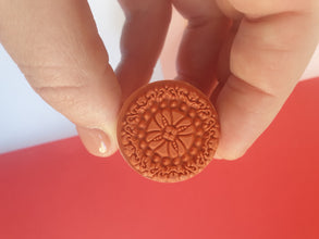 6pcs 3cm Round Emboss Stamp, Mandala stamp, Lace Texture for craft, Sculpture stamp for pottery, Polymer Clay tools, Wooden stamp Australia