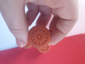 6pcs 3cm Round Emboss Stamp, Mandala stamp, Lace Texture for craft, Sculpture stamp for pottery, Polymer Clay tools, Wooden stamp Australia